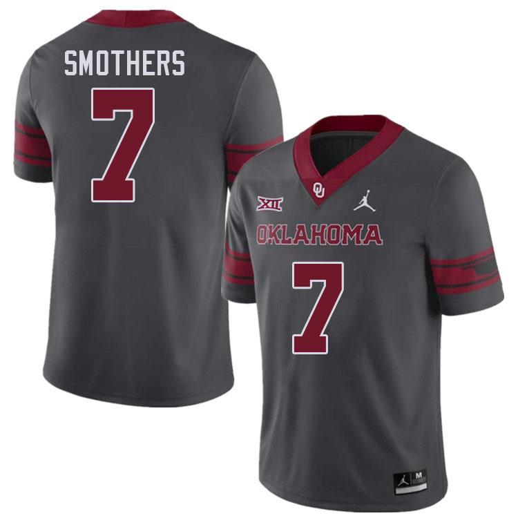 Oklahoma Sooners #7 Daylan Smothers College Football Jerseys Stitched-Charcoal